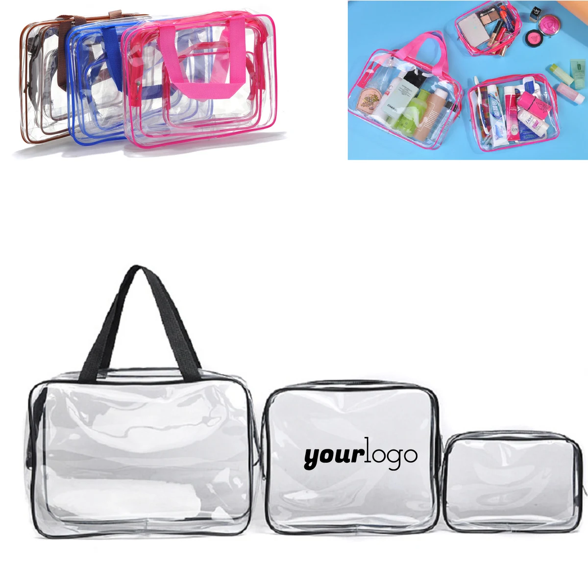 Portable Transparent PVC Toiletry Storage Bag 1