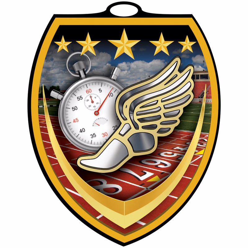Track Vibraprint™ Shield Medallion (3")