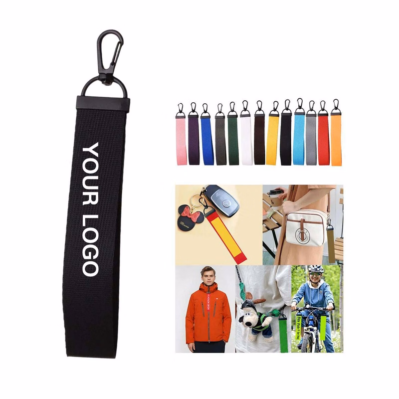 Lightweight Nylon Ribbon Keychain with Heat Print