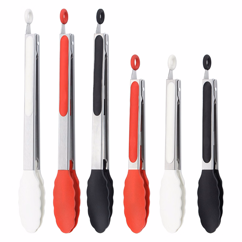 Kitchen Tongs Locking Cooking Tongs with Silicone Tips