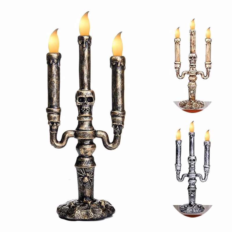 Halloween Skull Candle Table Lamp Desktop Decoration