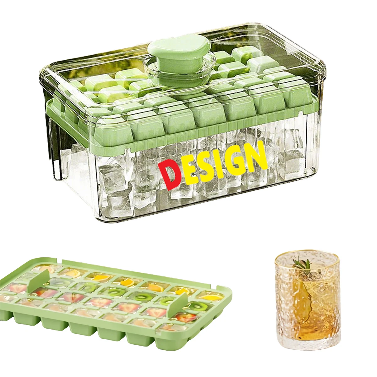 Press-Style Ice Cube Tray 1