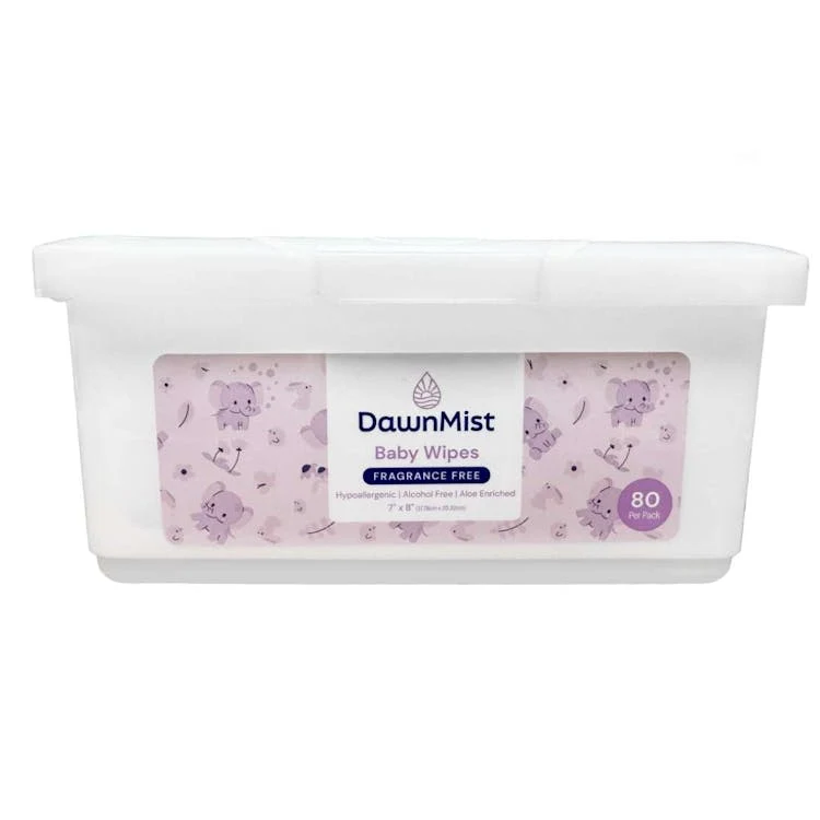 Baby Wipes in Plastic Tub Unscented - 7" x 8" 1