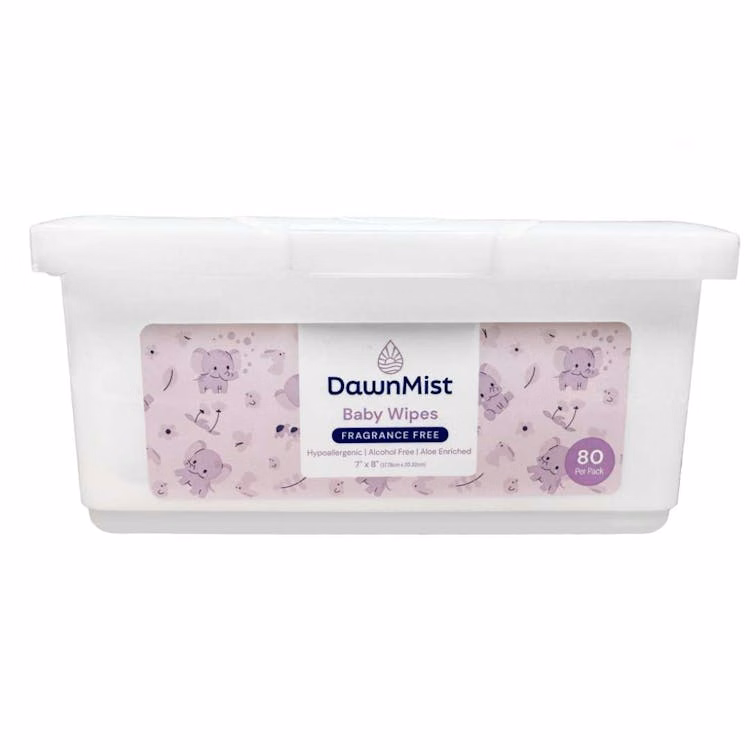Baby Wipes in Plastic Tub Unscented - 7" x 8"
