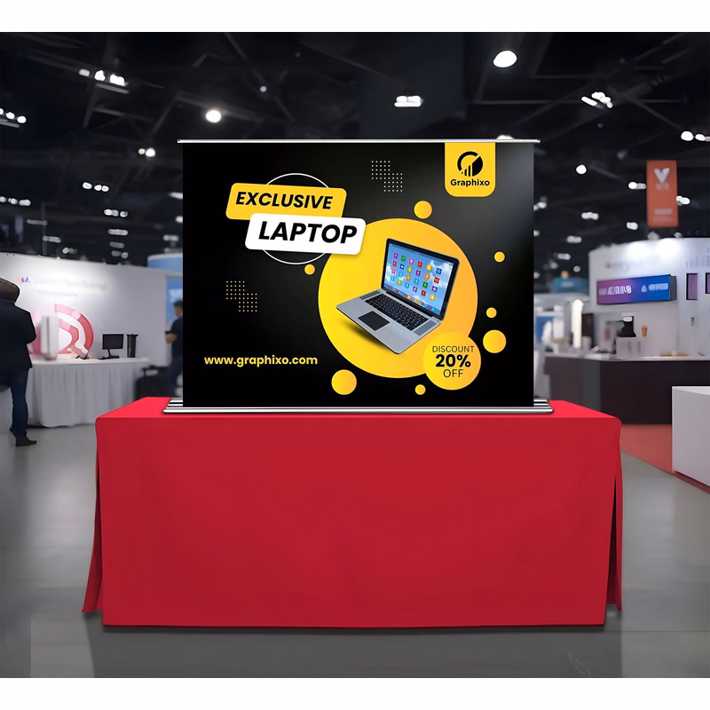 Silverstep Tabletop 48'' Retractable Banner Stand - Premium Greyback (Graphic only)