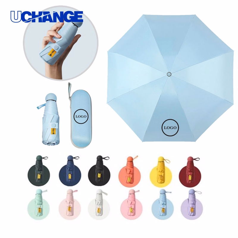 Small Mini Capsule Umbrella with Case