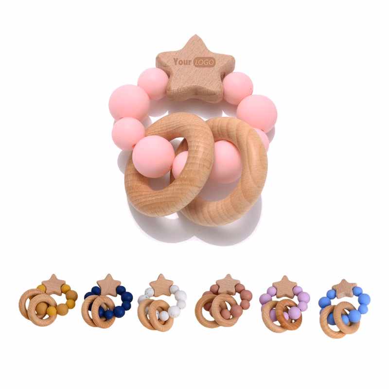 Custom Logo Beechwood Baby Teether