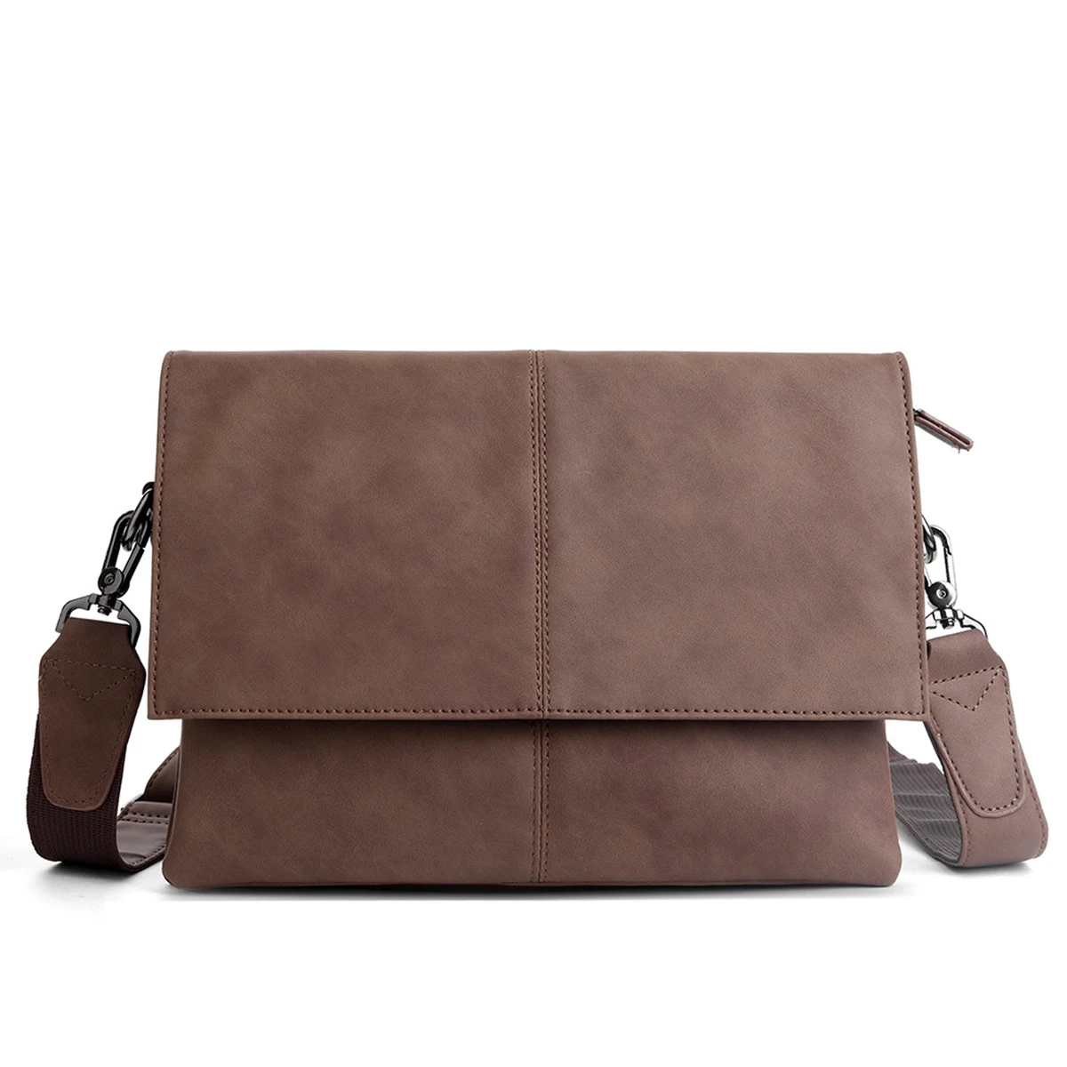 Leather Messenger Bag Men And Women 1