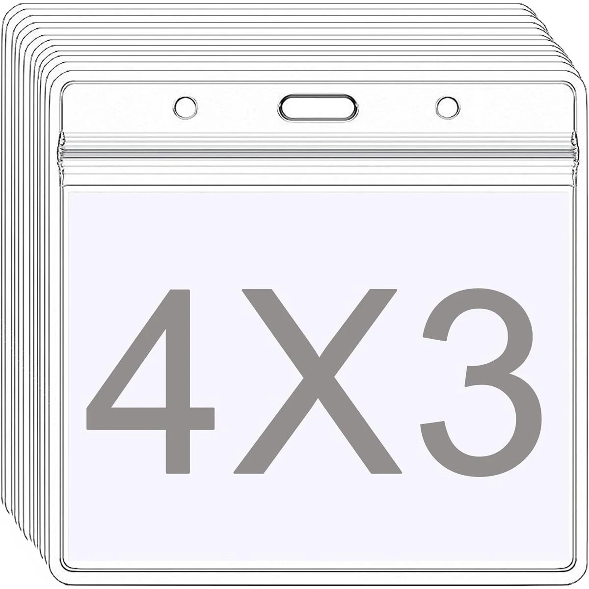 4" X 3" Horizontal Clear Vinyl Badge Holders 1