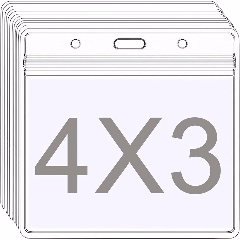 4" X 3" Horizontal Clear Vinyl Badge Holders