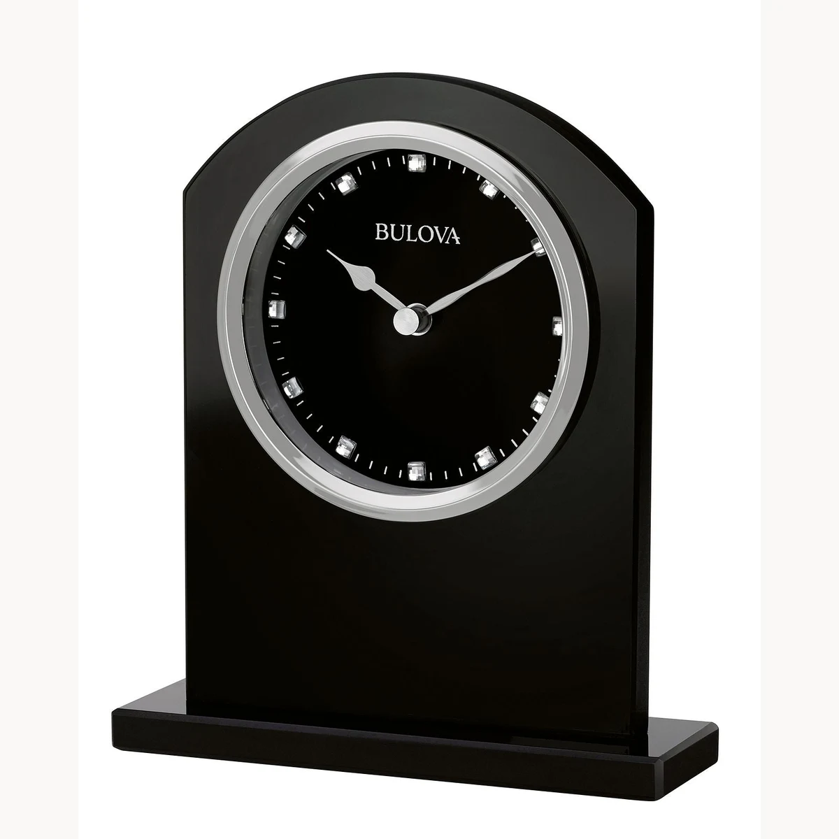 Ebony Crystal Bulova Contemporary Tabletop Clock 1
