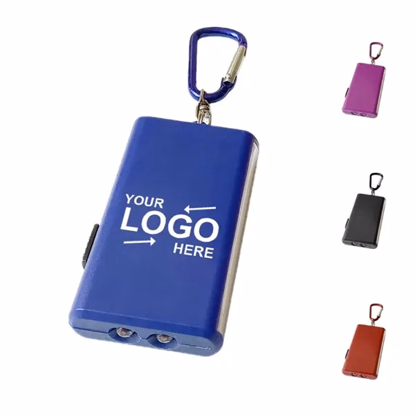 Custom Dual-LED Light Torch With Carabiner Clip — Compact Camping & Outdoor Lighting Essential