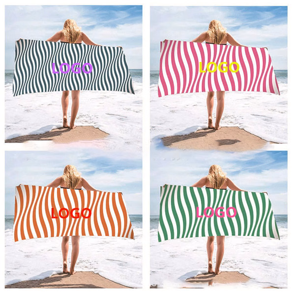 Striped quick-drying beach towel