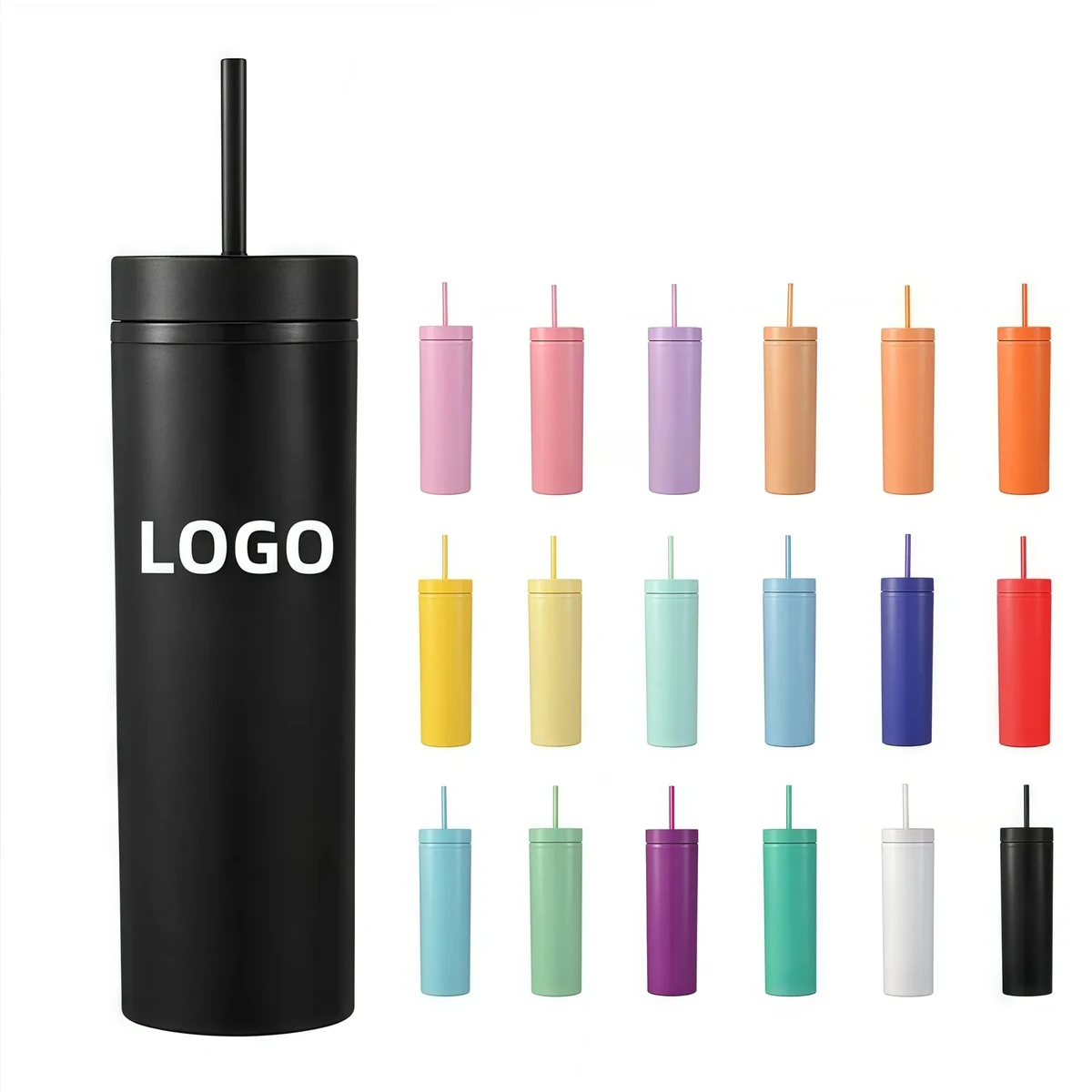 16oz Matte Straight Straw Cup 1