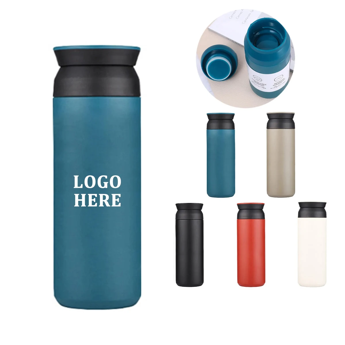 16 OZ Stainless Steel Water Bottle with Knob Lid 1