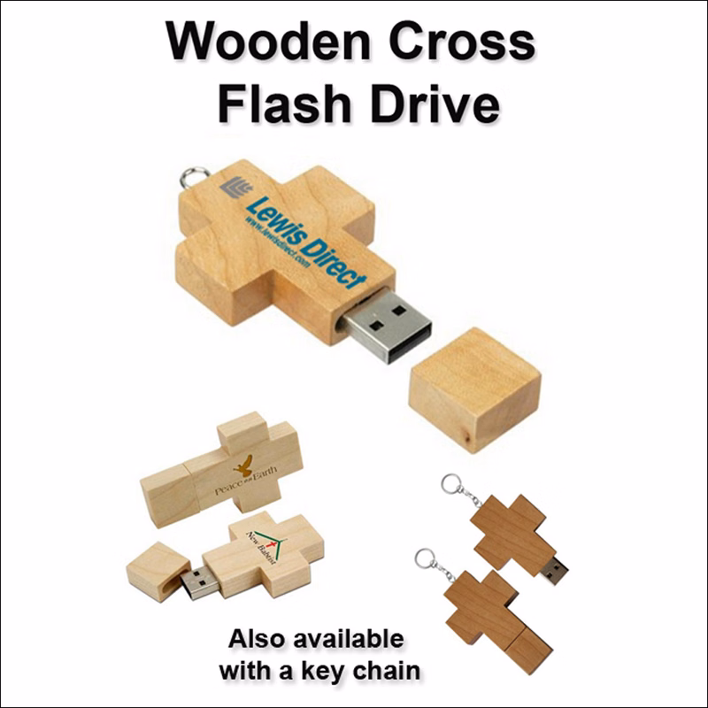 Bamboo Cross Flash Drive / USB - 1GB