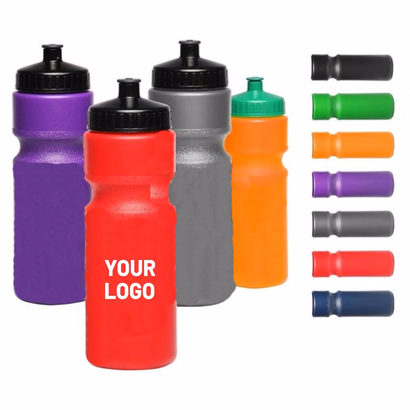 Colored Drinking Push Cap Water Bottle, 28 oz.