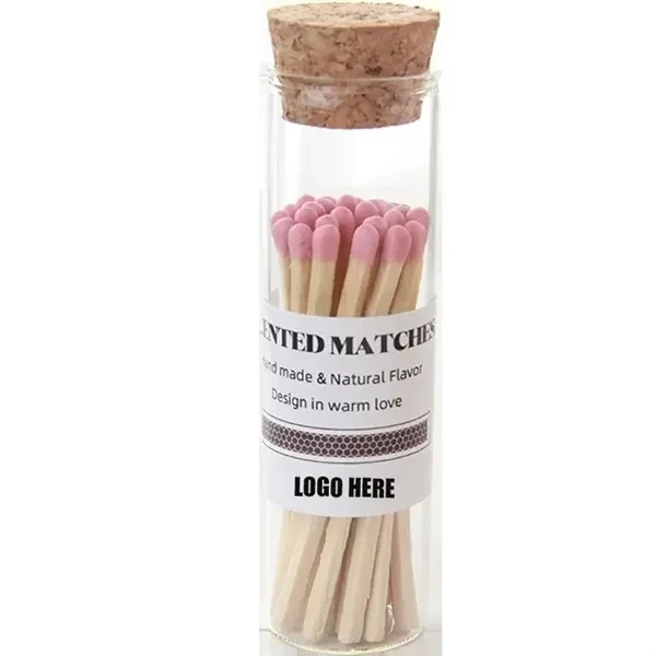 Custom Wooden Safety Match Bottle with Cork and Striker — Decorative Candle Gift 1