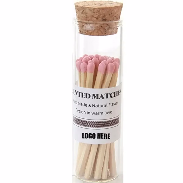 Custom Wooden Safety Match Bottle with Cork and Striker — Decorative Candle Gift