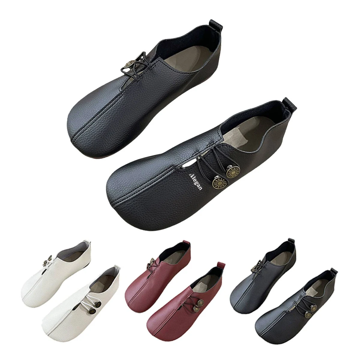 Soft Leather Shallow Mouth Casual Women's Single Shoes 1