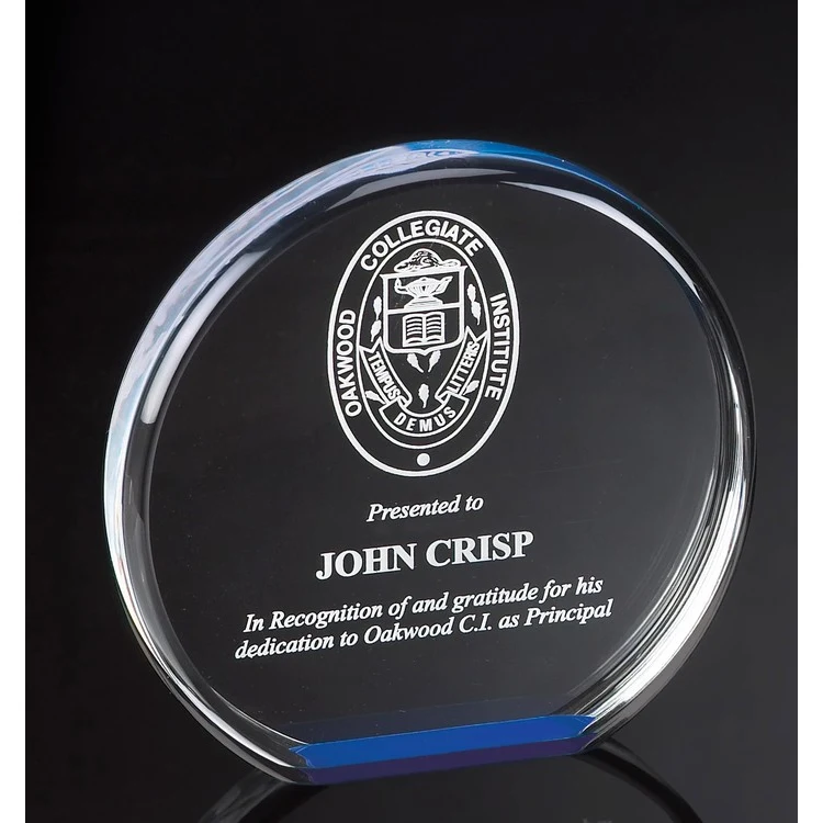 4" Diameter Blue Reflective Acrylic Award 1
