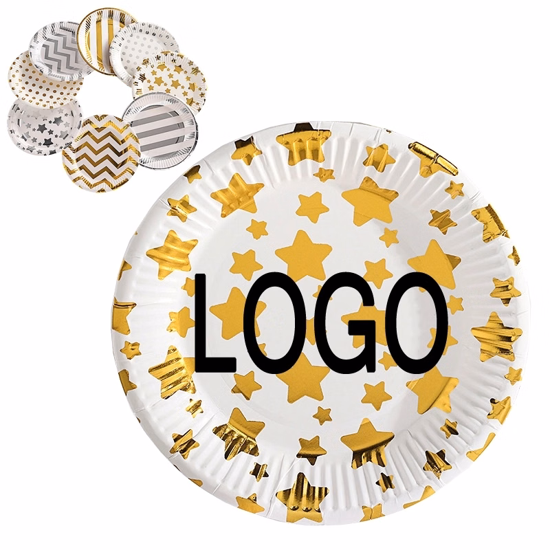 Custom 7" Disposable Party Picnic Salad Dessert Paper Plate