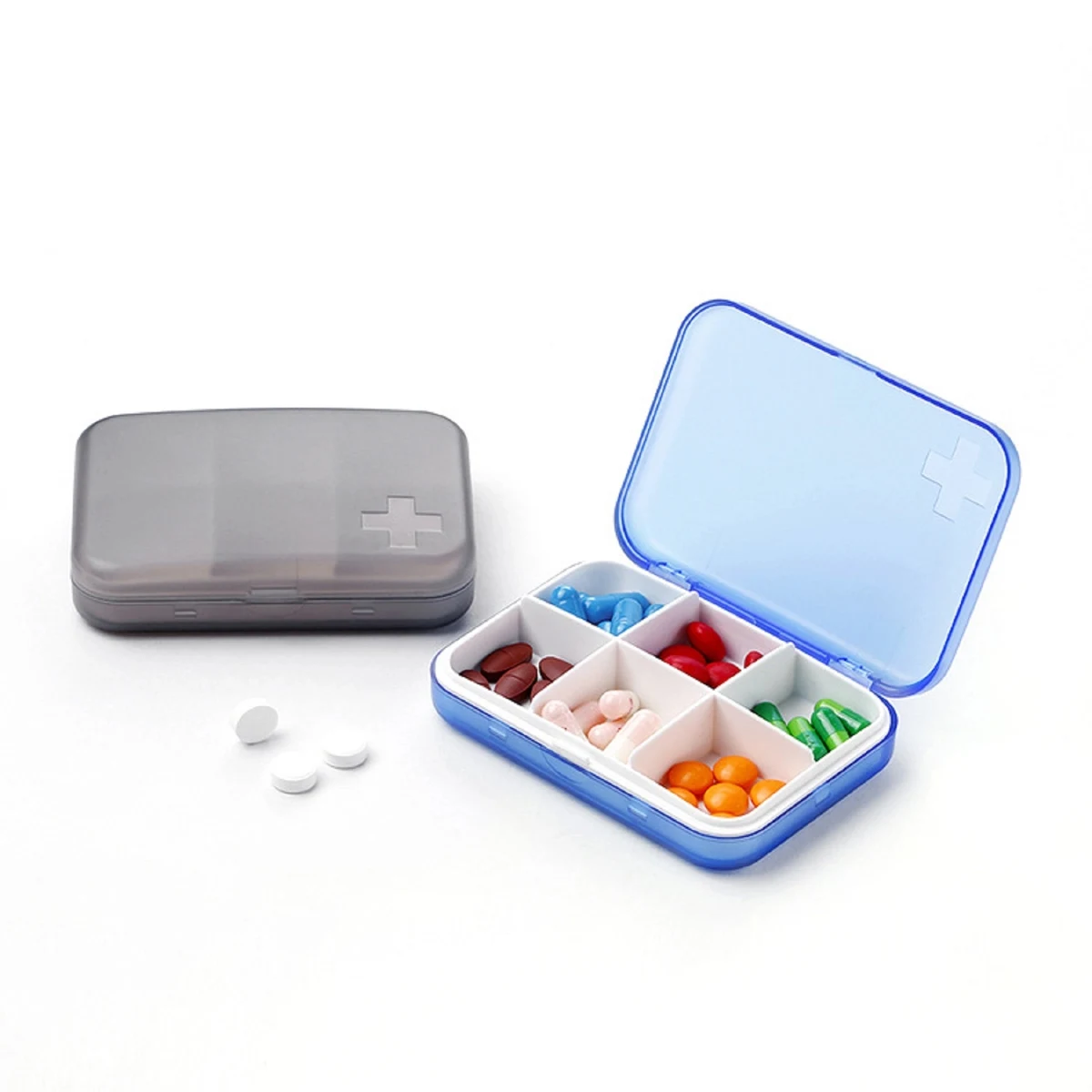 6 Compartments Square Medicine Storage Box 1