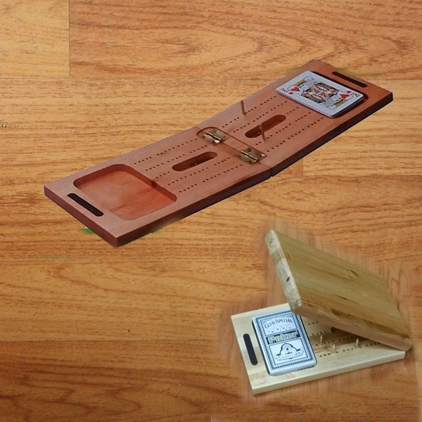 Wooden Travel Cribbage & Card Set