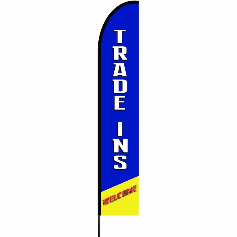 Trade Ins Welcome Flag Kit 15' Feet Feather Flag Sign Outdoor Banner