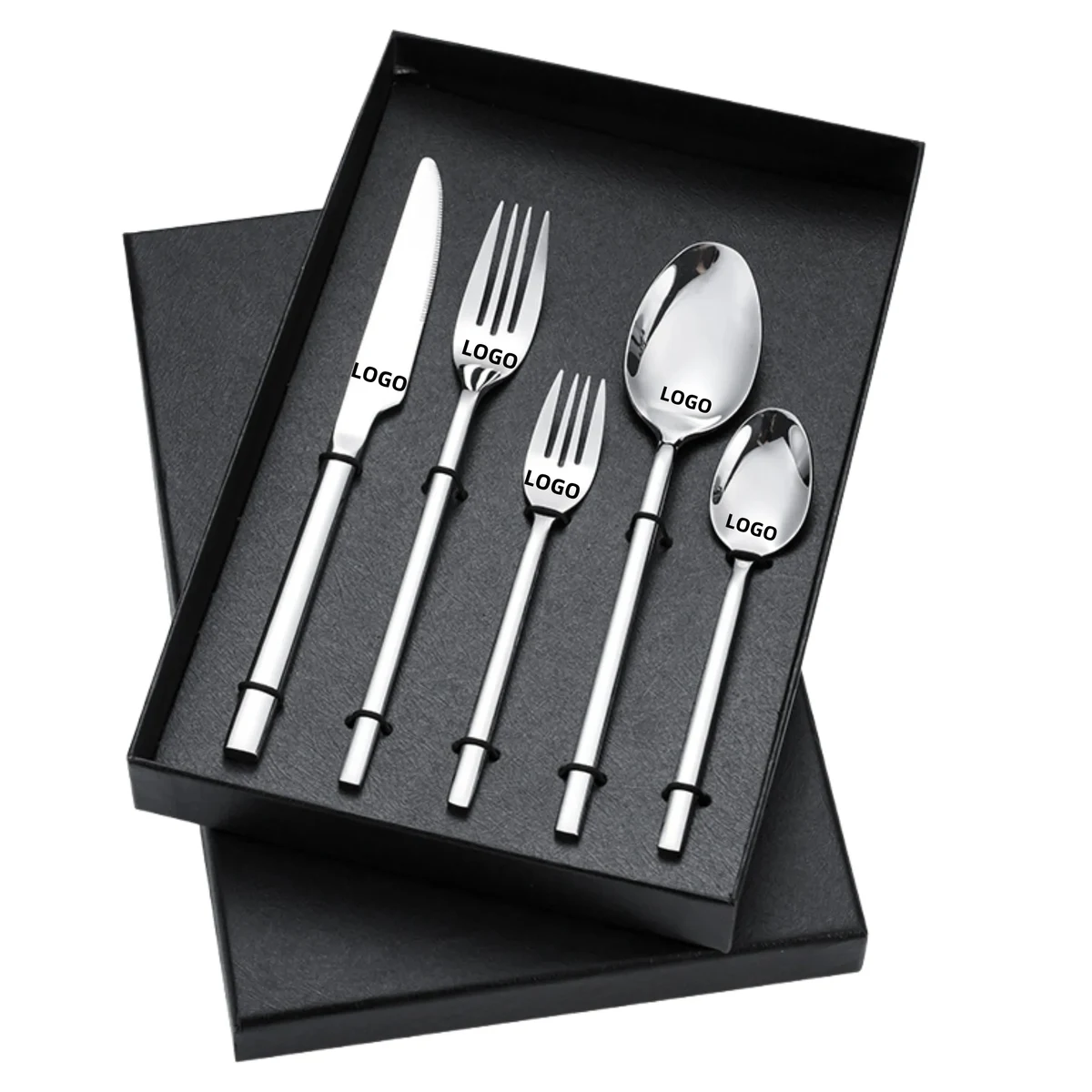 5 Piece Stainless Steel Flatware Set Knife Forks In Gift Box 1