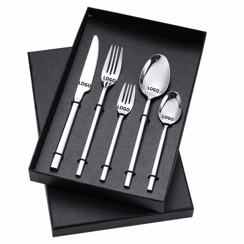 5 Piece Stainless Steel Flatware Set Knife Forks In Gift Box