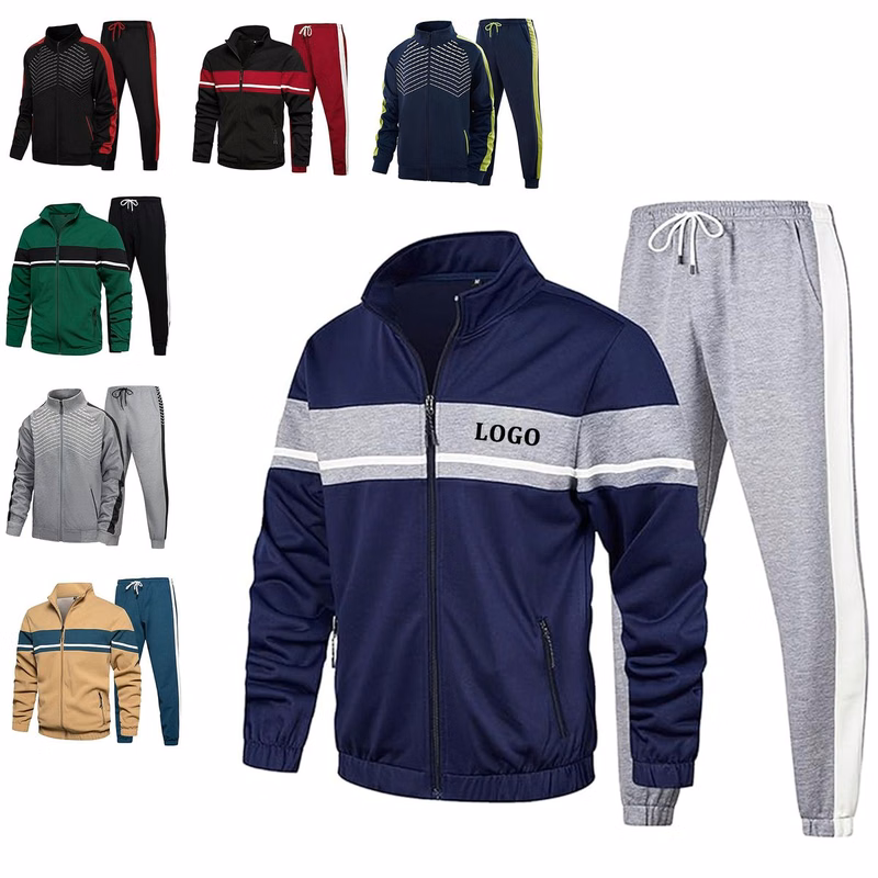 Casual Contrast Sports Jogging Tracksuits Set