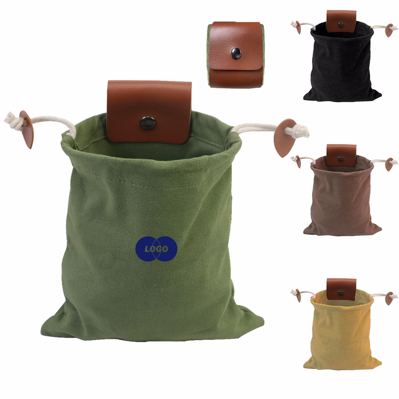 Canvas Foraging Pouch with Foldable Design