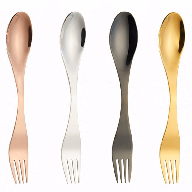 Stainless Steel 2 In 1 Spork For Camping Hiking