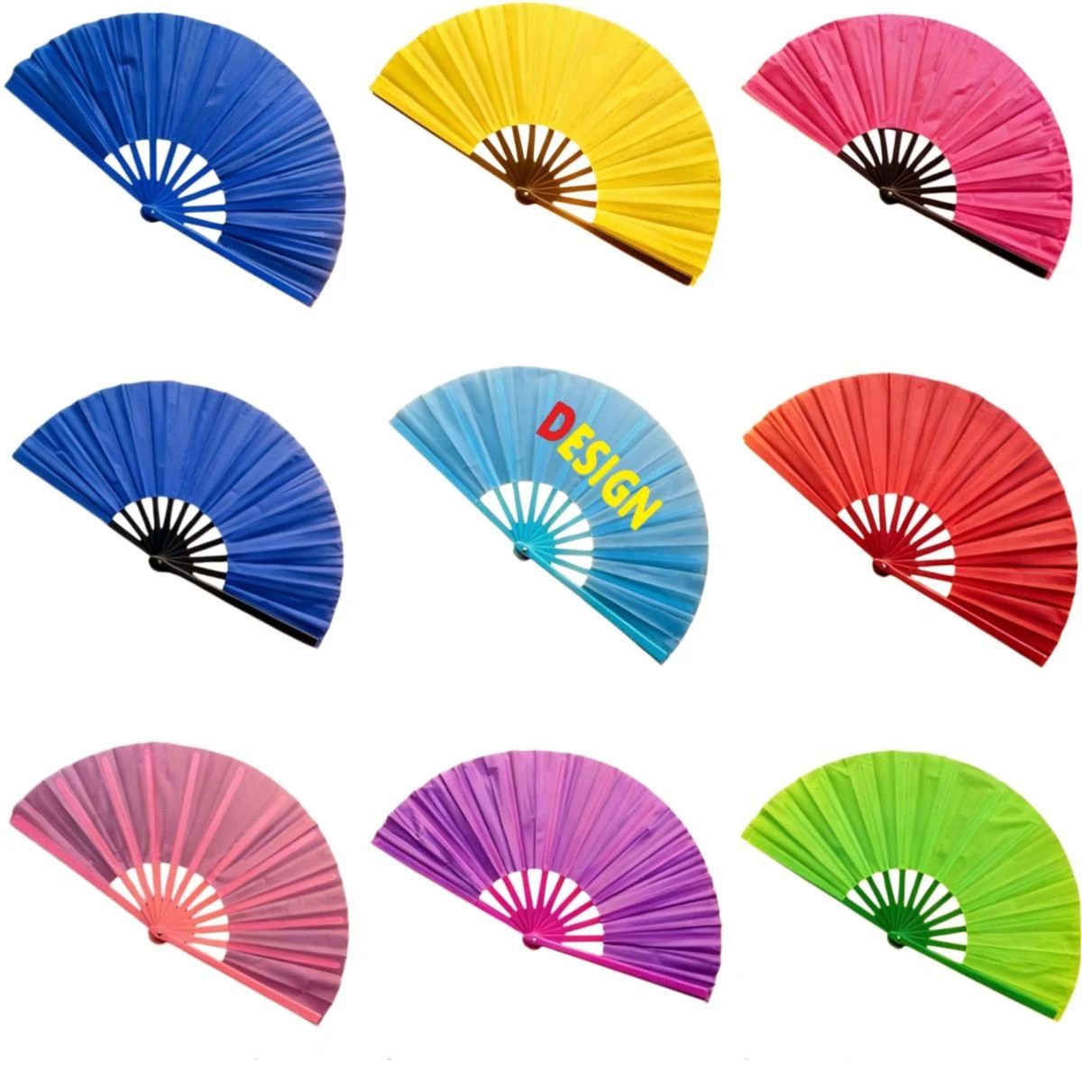 Portable Plastic Ribbed Folding Hand Fan 1