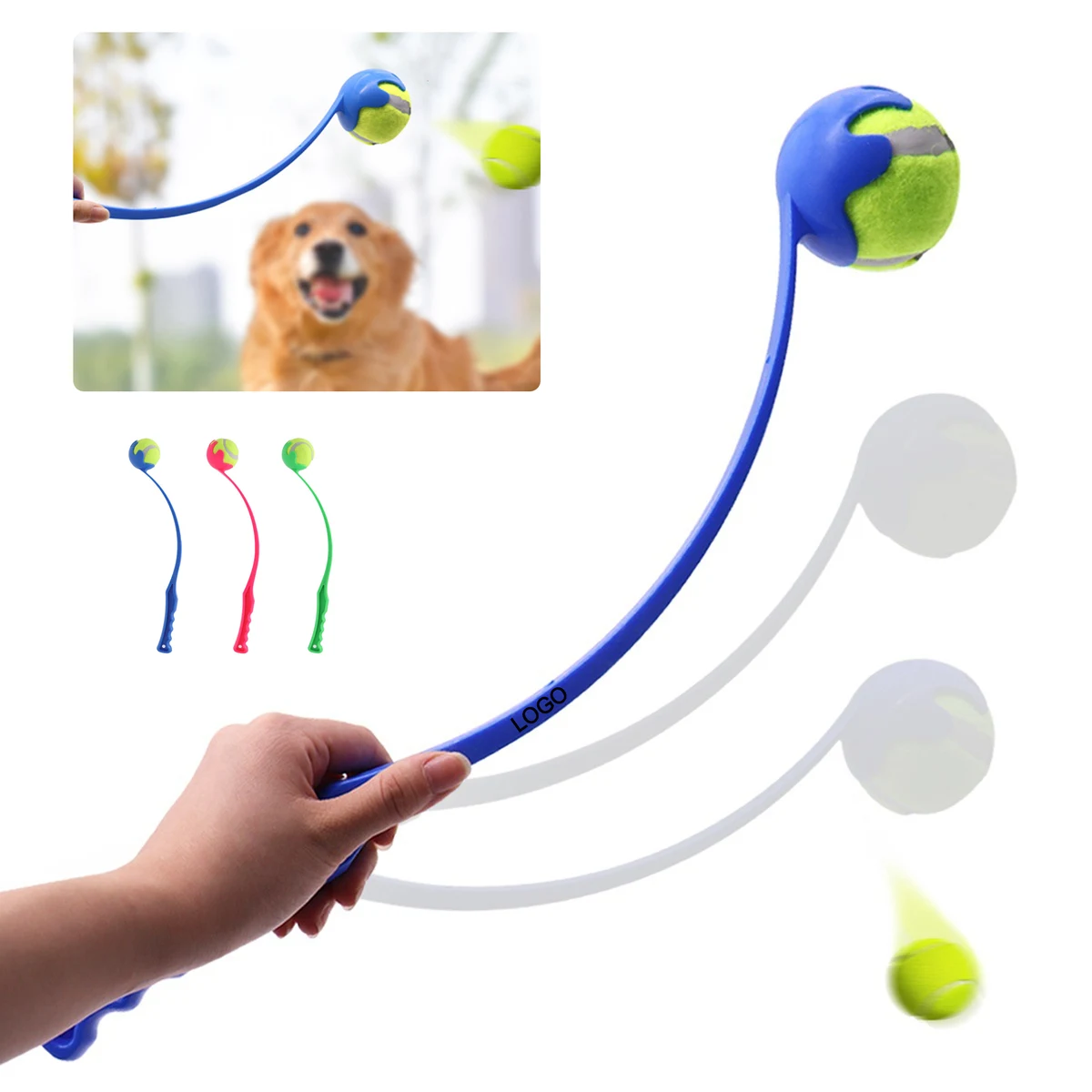 Tennis Ball Thrower Pet Toy With Ergonomic Handle 1