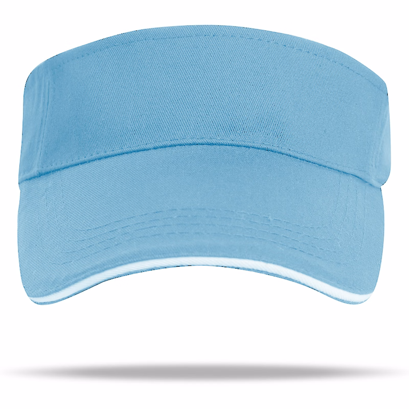 Stock Solid Color Poly Cotton Visor, Hook-And-Loop Fastener