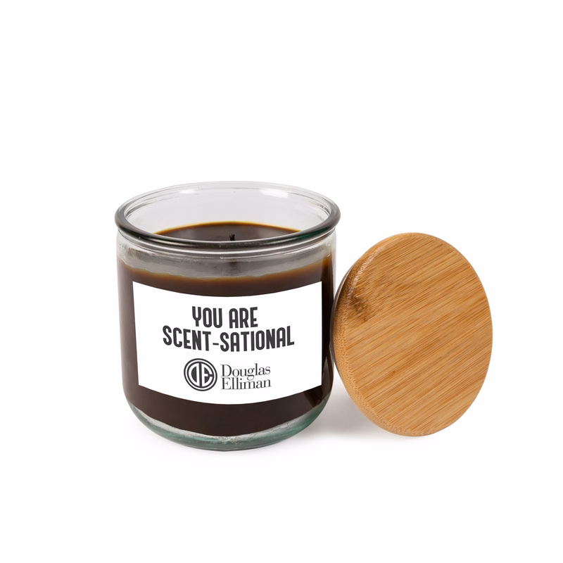 Recycled Glass Aromatherapy Candle with Bamboo Lid