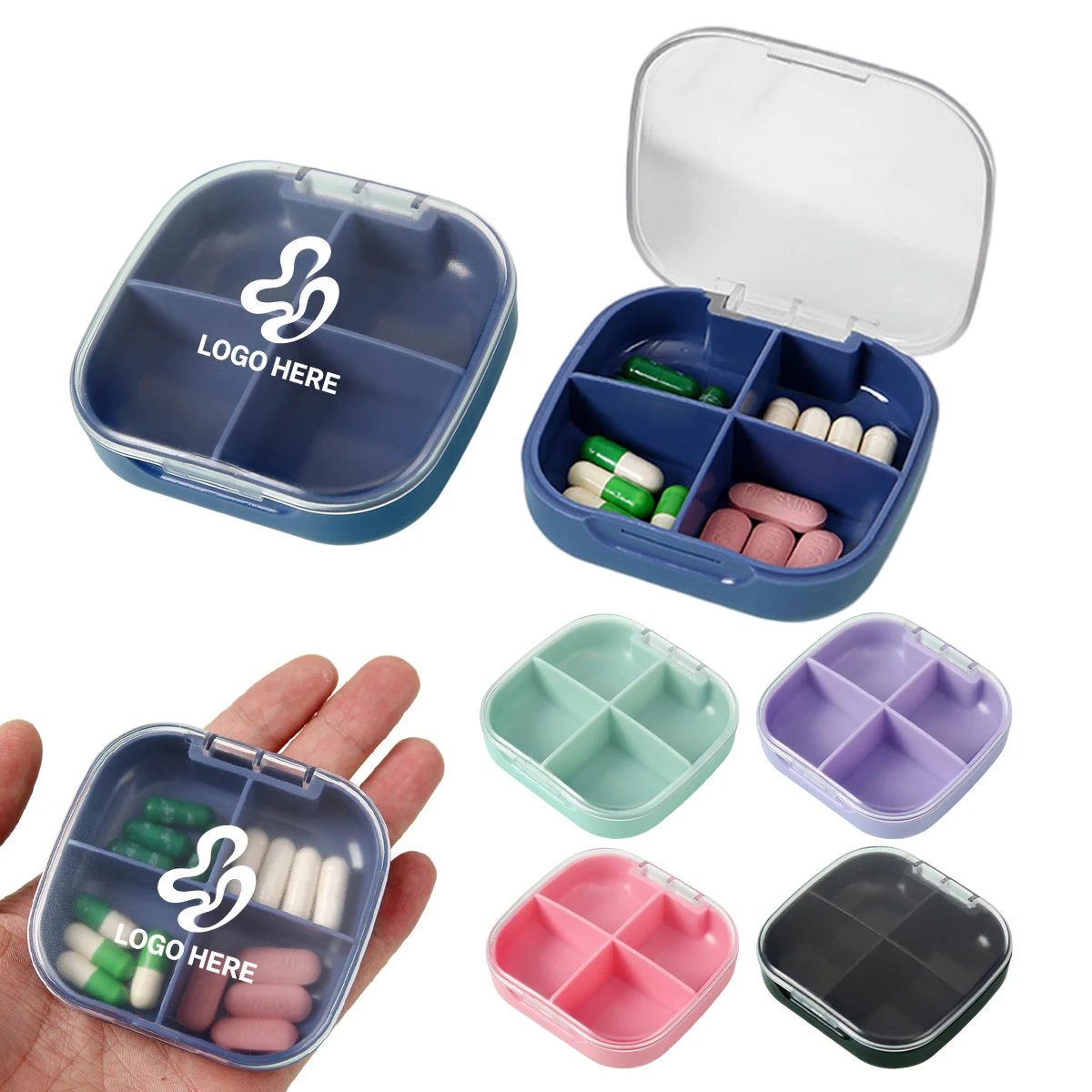 4-Grid Cross Mini Travel Pill Box 1