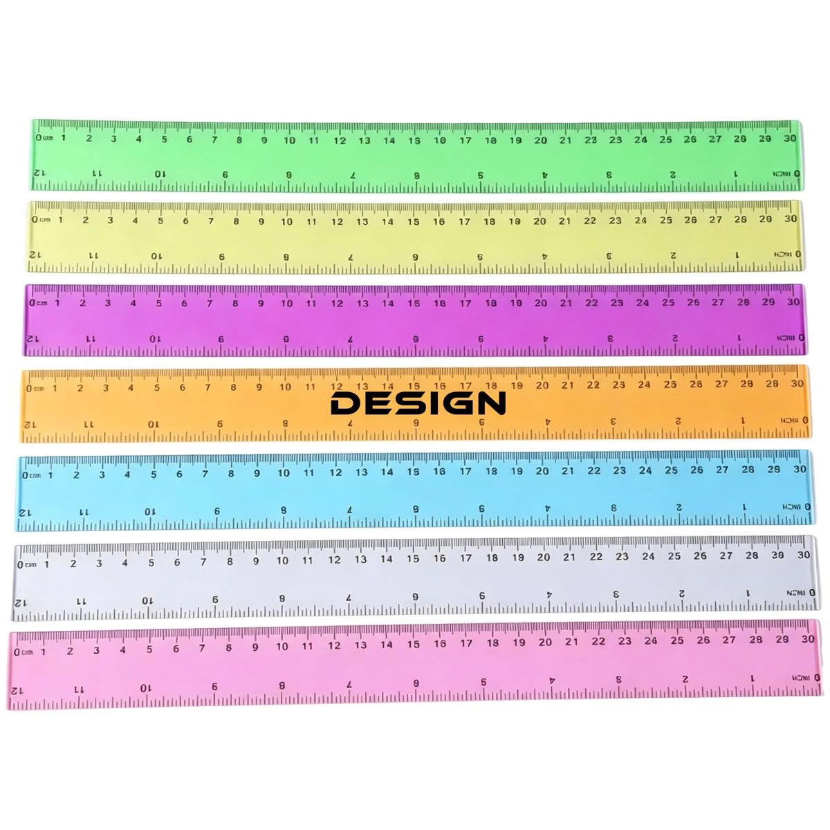 12 Inch Colorful Clear Ruler 1