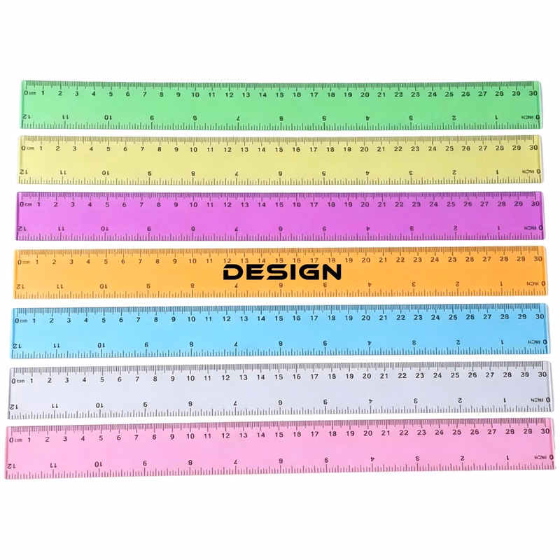 12 Inch Colorful Clear Ruler