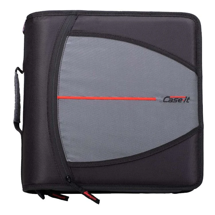 Case-It Mighty Zip Tab Binder - Black 3" 1