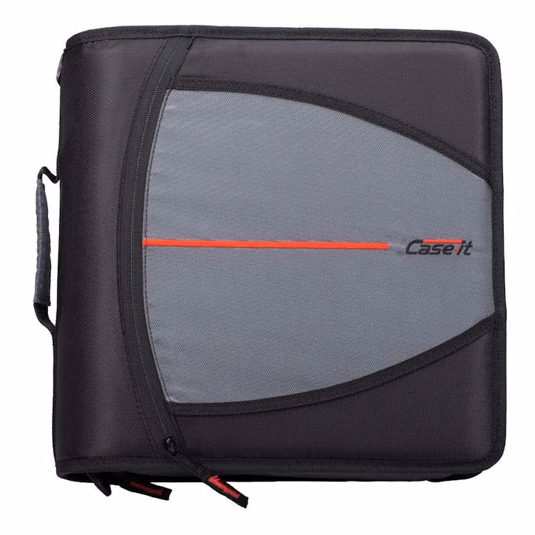 Case-It Mighty Zip Tab Binder - Black 3"