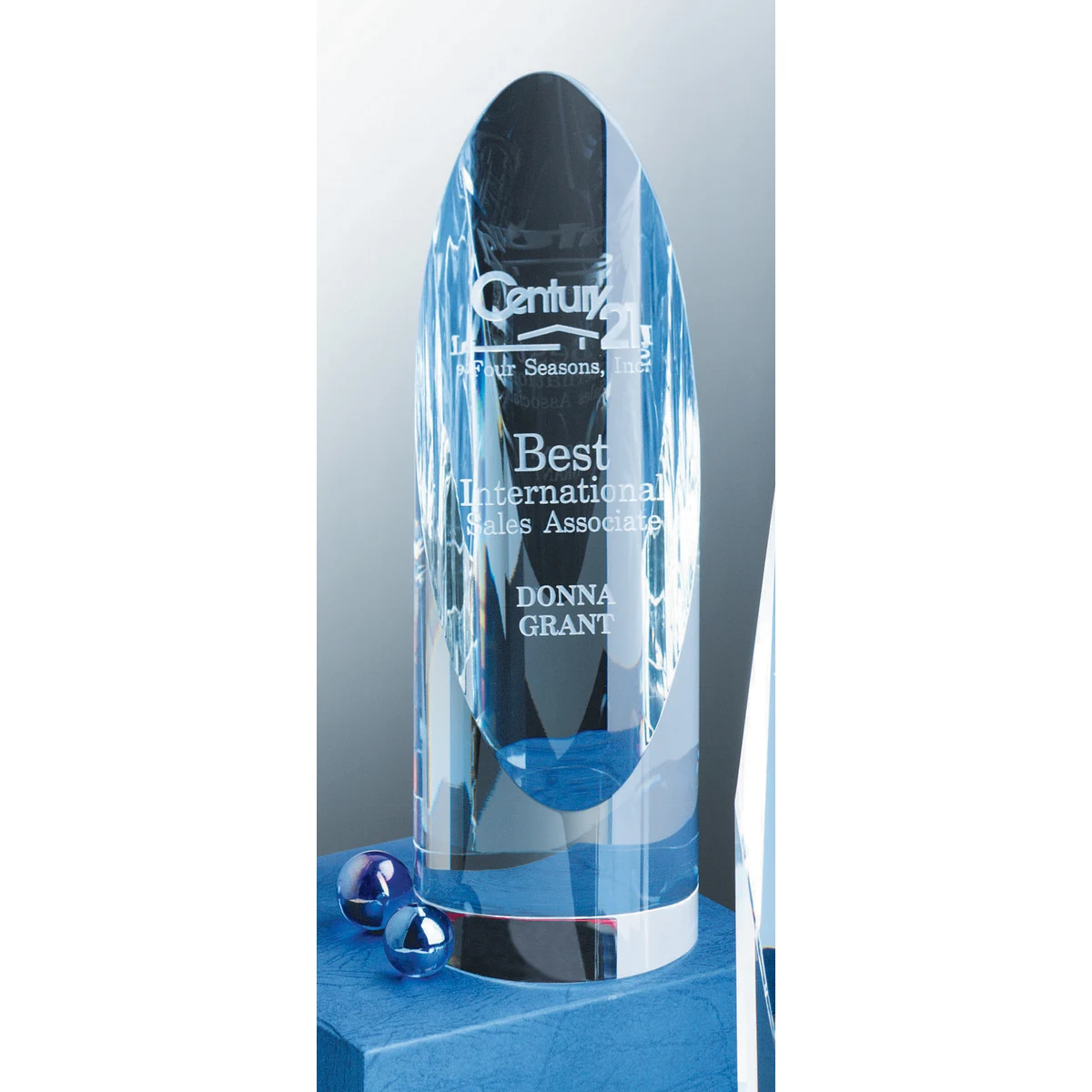 5" Crystal Cylinder Award 1