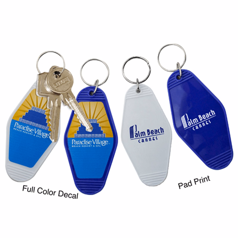 Full color imprint Hotel Keychain Logo with Key Ring