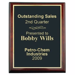 Rosewood Piano Finish Plaque (8"x10")