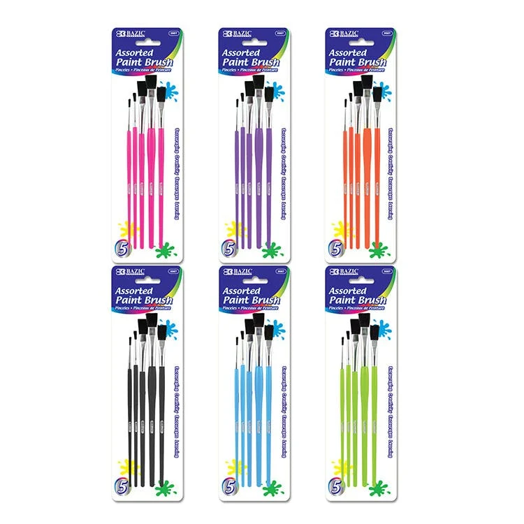 Kids' Paint Brush Sets - 5 Piece Assorted Colors 1