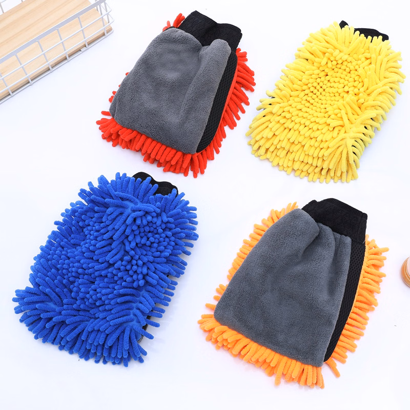 Chenille Premium Scratch Resistant Microfiber Reversible Car Wash Gloves