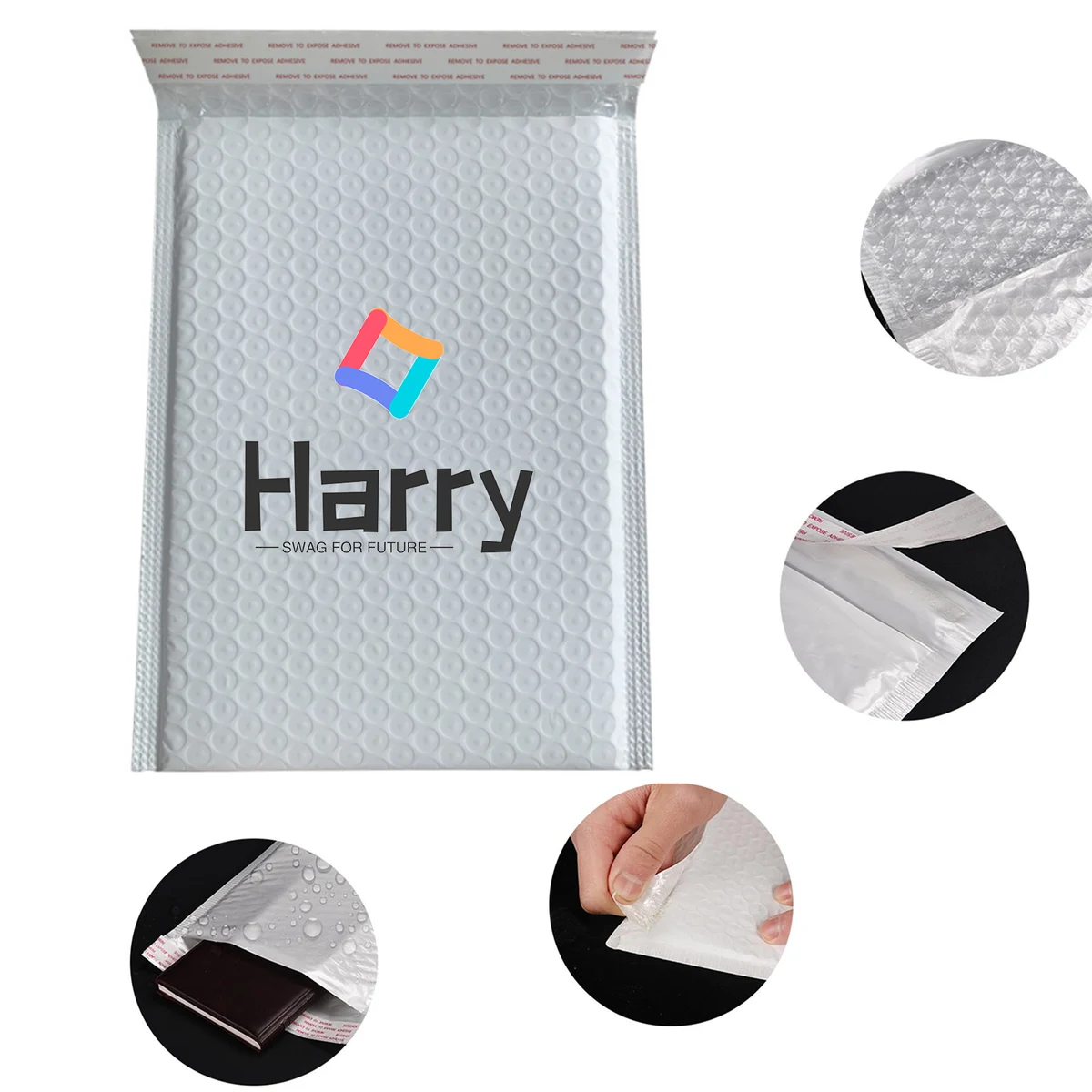 Customized White Poly Bubble Mailer 1