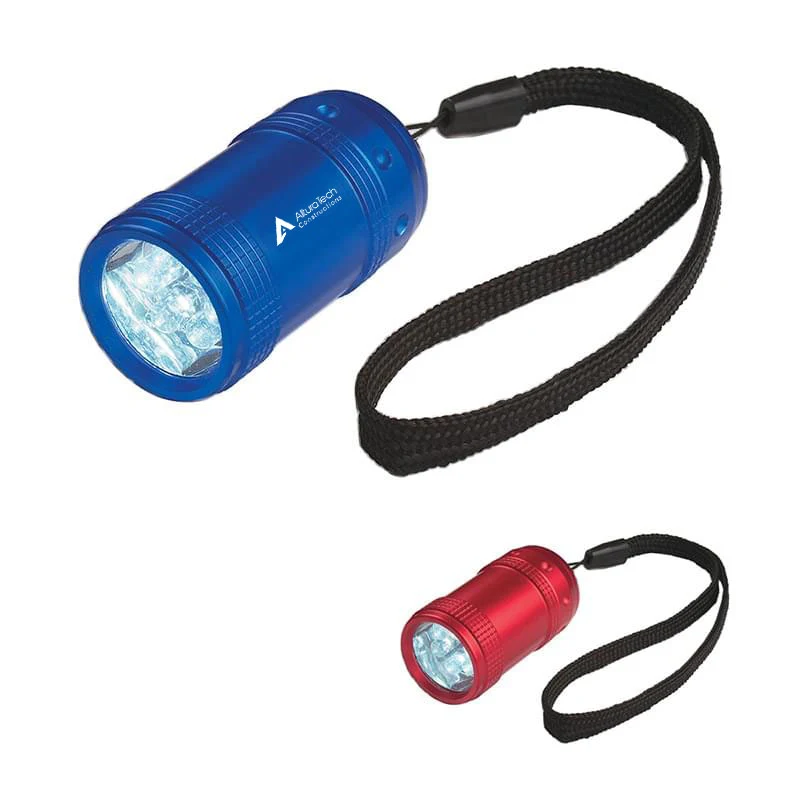 Aluminum Small Stubby LED Flashlight With Strap 1